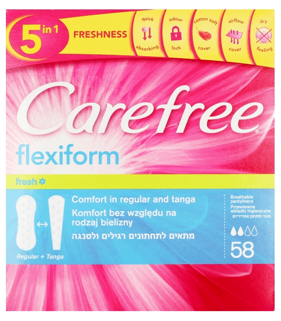Carefree tisztasági betét 58 db Flexiform fresh